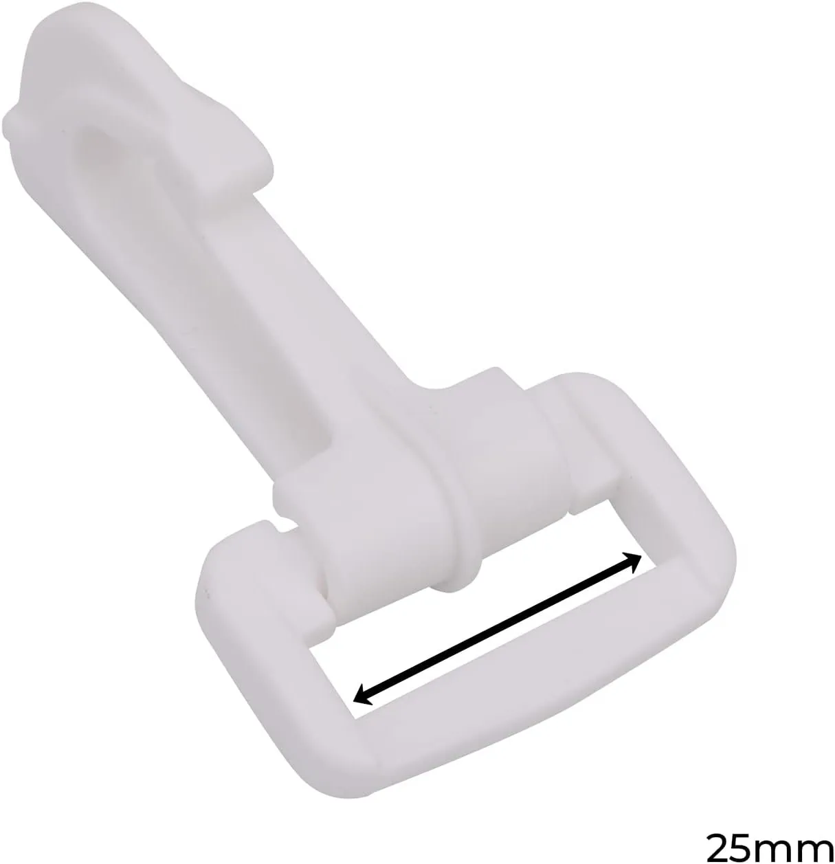 KAM 100pcs Plastic Swivel Snap Hooks Lobster Claw Clasp Trigger Clips Rotary Buckle Hook for Backpack, Webbing Strap, Travel Bag, Handbag, Pet Collar, 25mm, White