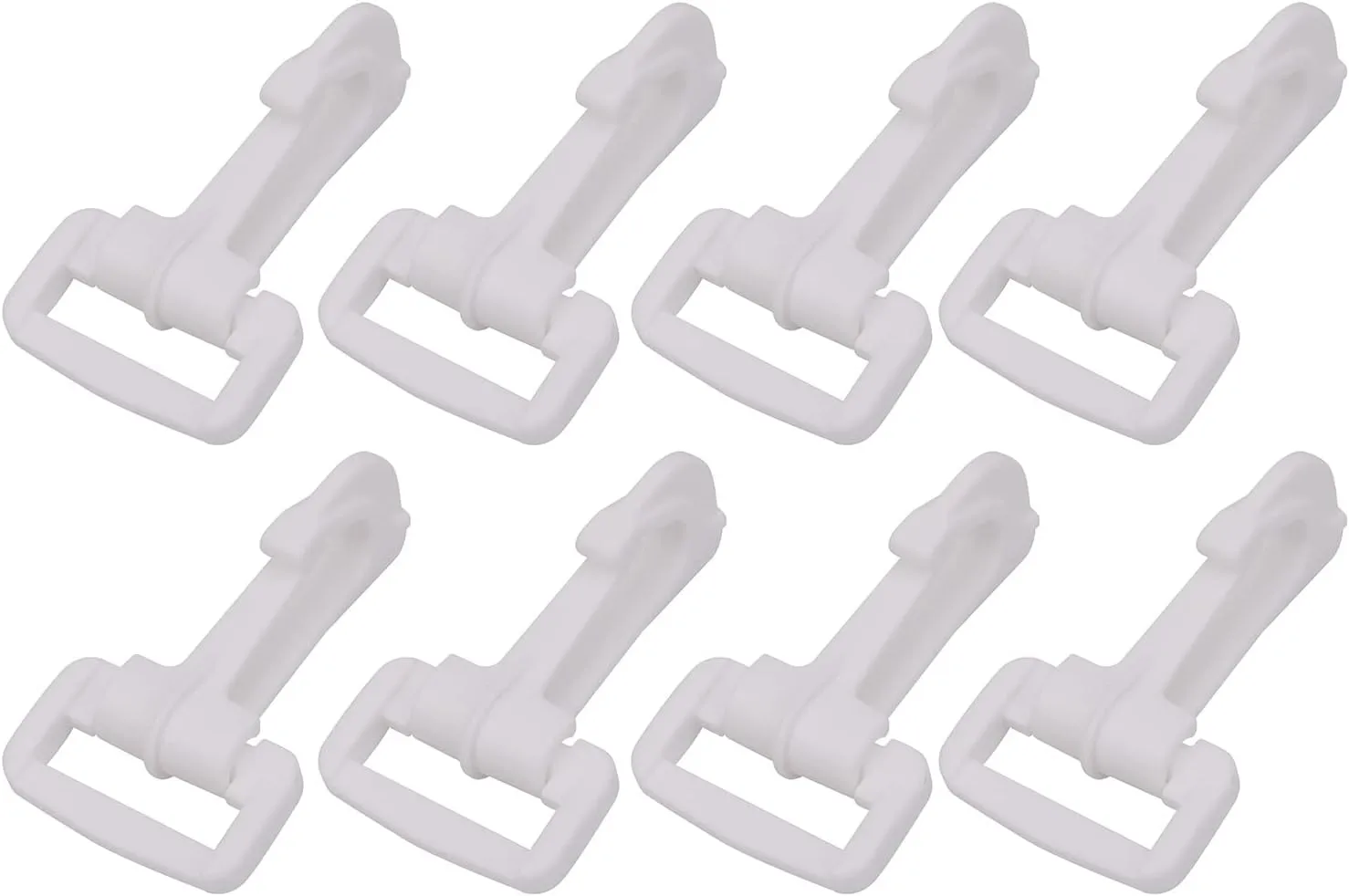 KAM 100pcs Plastic Swivel Snap Hooks Lobster Claw Clasp Trigger Clips Rotary Buckle Hook for Backpack, Webbing Strap, Travel Bag, Handbag, Pet Collar, 25mm, White