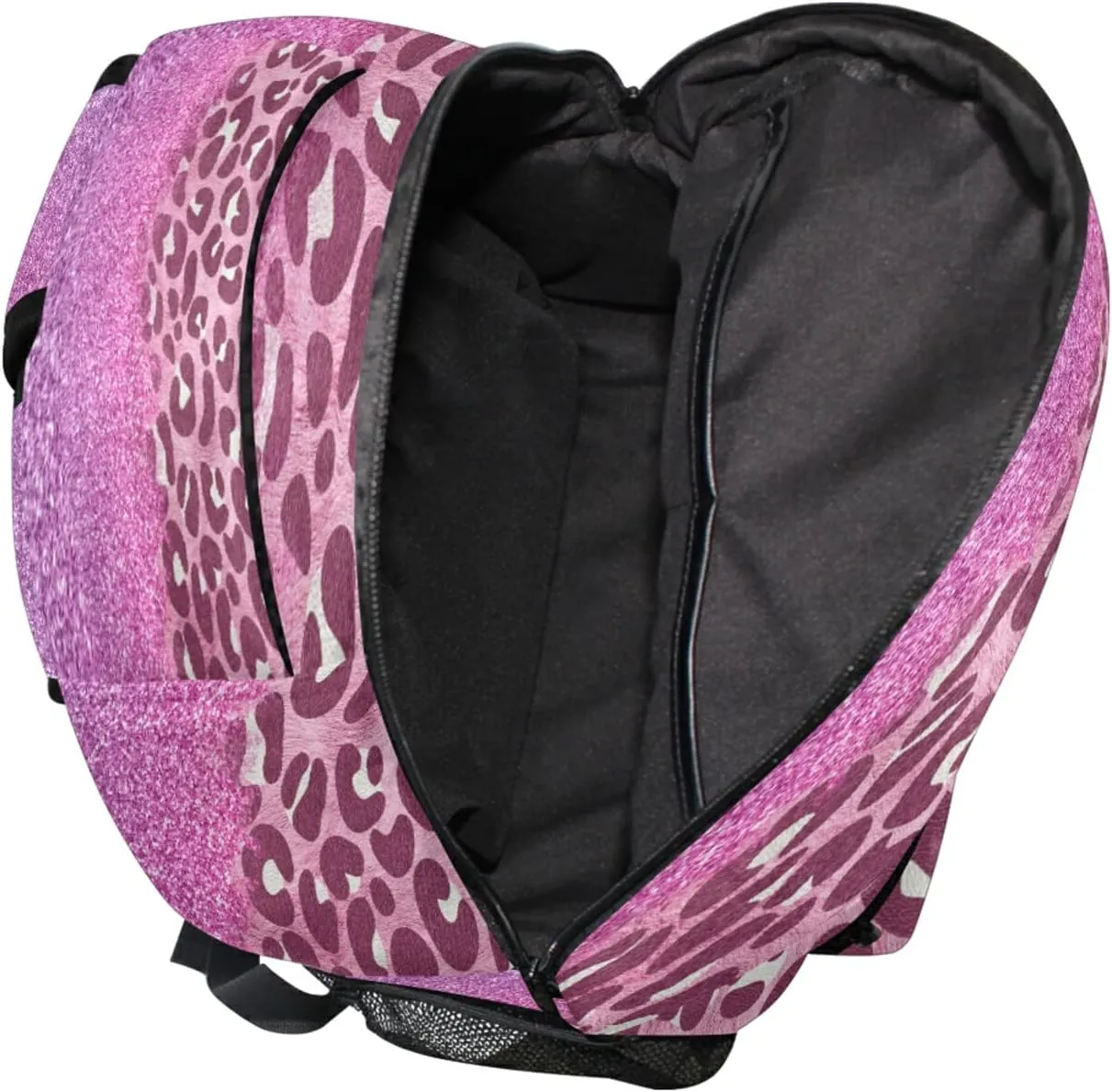 Kcldeci Bright Pink African Glitters Leopard Prints Kids Backpack for Boys Girls Elementary Schoolbag Kindergarten Bookbags Preschool School Bag Toddler Book Bags Travel Bag