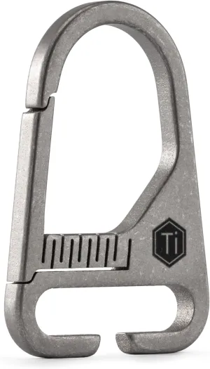KeyUnity KB00 Titanium Sling Clip Hook, Snap Clasp Carabiner for Keychain, Molle Bag & Shoulder Strap (Sandblasted)