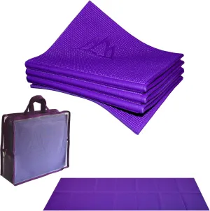 Khataland YoFoMat - Best Travel Yoga Mat, Foldable, with Travel Bag, Extra Long 72-Inch, Free From Phthalates & Latex