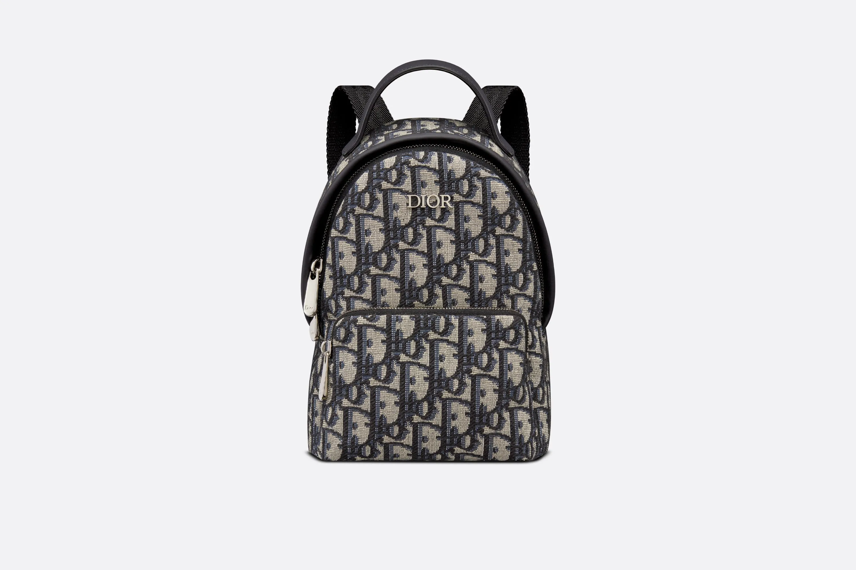 Kid's Mini Rider Backpack • Beige and Blue Dior Oblique Jacquard
