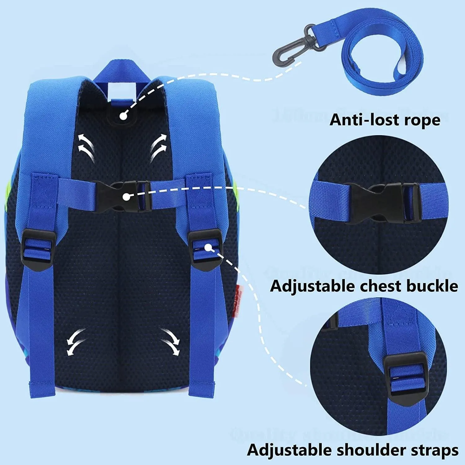 Kids Safety Harness Backpack Toddler Leash Dinosaur Bag Child Anti Lost