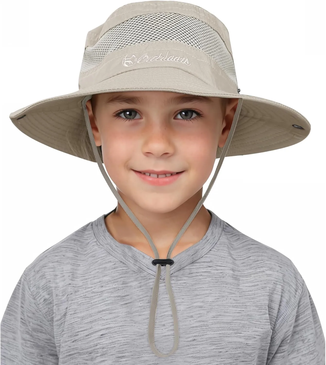 Kids UPF50  Sun Protection Bucket Hat - Adjustable 2.7" Brim Foldable Waterproof Design for Beach Hiking Fishing
