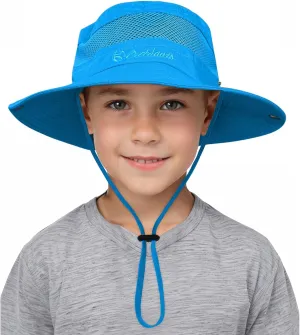 Kids UPF50  Sun Protection Bucket Hat - Adjustable 2.7" Brim Foldable Waterproof Design for Beach Hiking Fishing