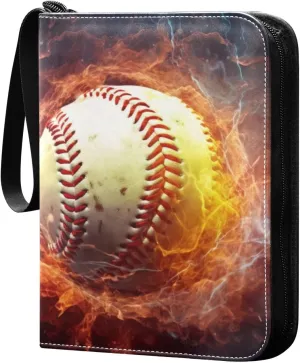 Kigai Colorful Baseball Card Binder - 400 Pockets Card Holder with 50 Sleeves, Trading Card Album Folder for Boys Girls