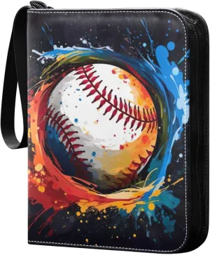 Kigai Colorful Baseball Card Binder - 400 Pockets Card Holder with 50 Sleeves, Trading Card Album Folder for Boys Girls