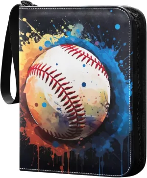 Kigai Colorful Baseball Card Binder - 400 Pockets Card Holder with 50 Sleeves, Trading Card Album Folder for Boys Girls