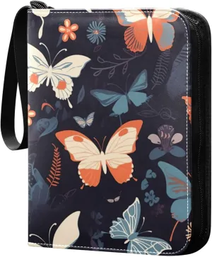 Kigai Colorful Butterfly Card Binder - 400 Pockets Card Holder with 50 Sleeves, Trading Card Album Folder for Boys Girls
