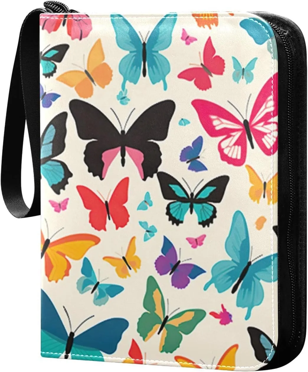Kigai Colorful Butterfly Card Binder - 400 Pockets Card Holder with 50 Sleeves, Trading Card Album Folder for Boys Girls