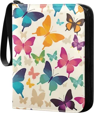 Kigai Colorful Butterfly Card Binder - 400 Pockets Card Holder with 50 Sleeves, Trading Card Album Folder for Boys Girls