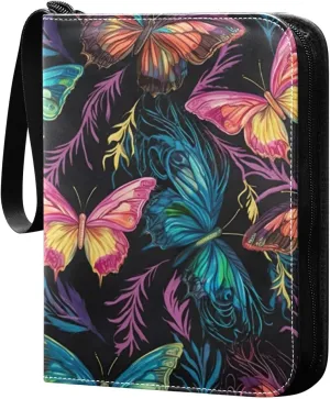 Kigai Colorful Butterfly Card Binder - 400 Pockets Card Holder with 50 Sleeves, Trading Card Album Folder for Boys Girls