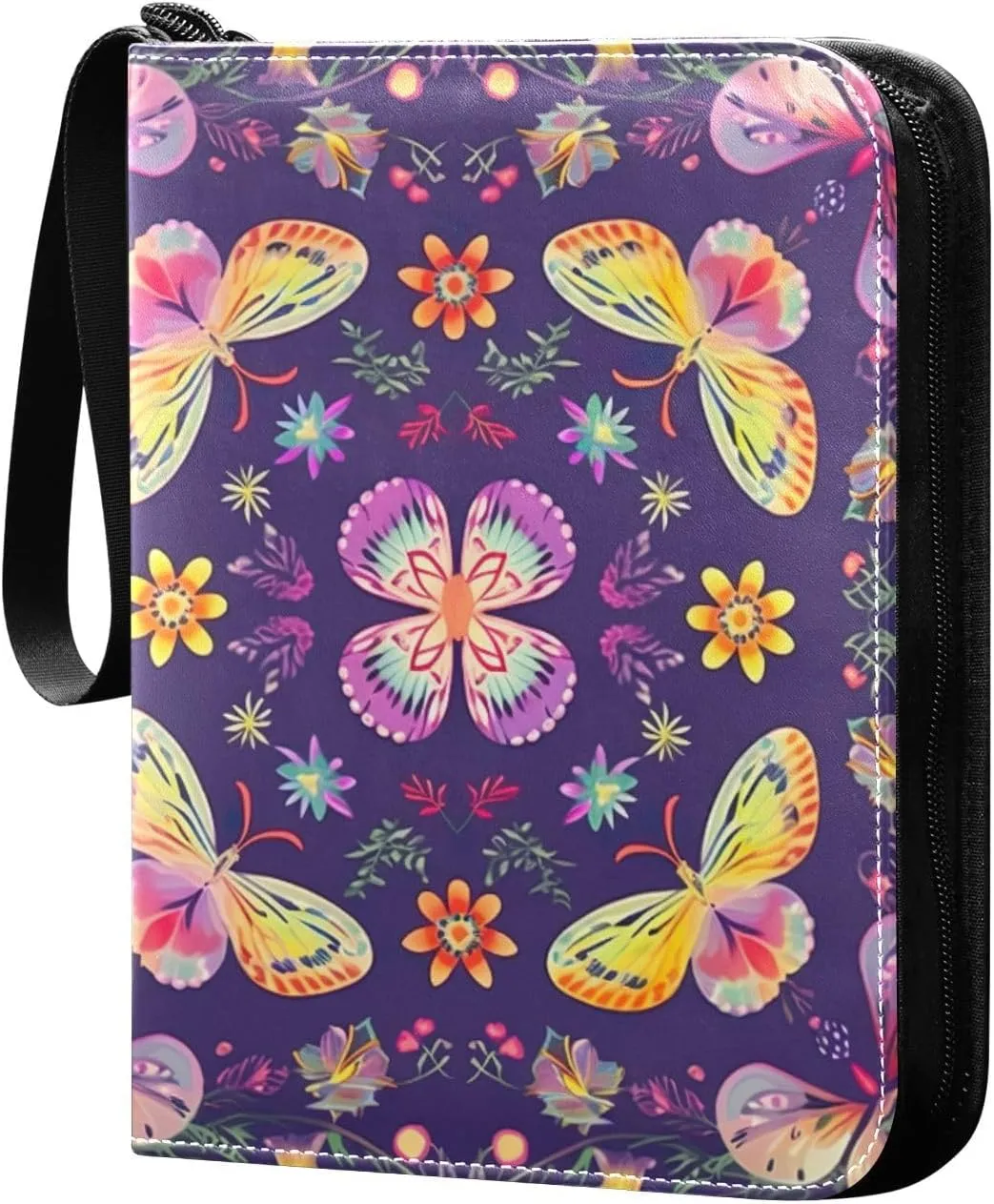 Kigai Colorful Butterfly Card Binder - 400 Pockets Card Holder with 50 Sleeves, Trading Card Album Folder for Boys Girls