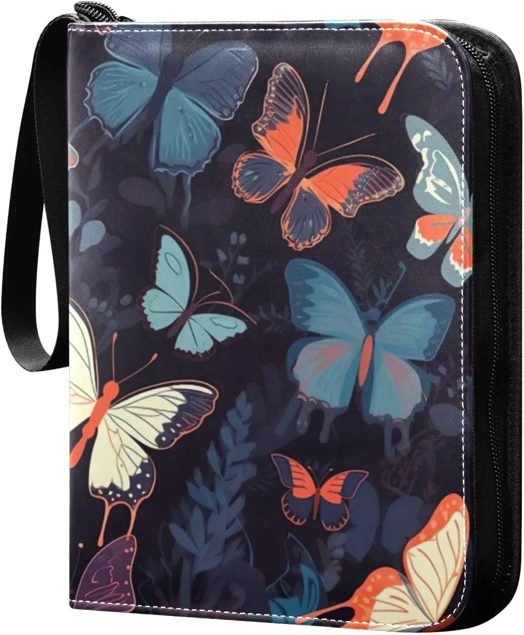 Kigai Colorful Butterfly Card Binder - 400 Pockets Card Holder with 50 Sleeves, Trading Card Album Folder for Boys Girls