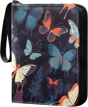 Kigai Colorful Butterfly Card Binder - 400 Pockets Card Holder with 50 Sleeves, Trading Card Album Folder for Boys Girls