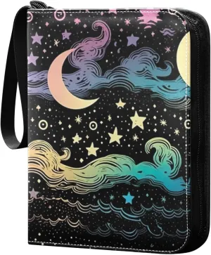 Kigai Colorful Clouds Card Binder - 400 Pockets Card Holder with 50 Sleeves, Trading Card Album Folder for Boys Girls