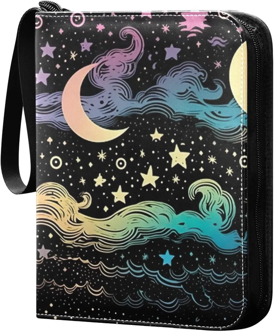 Kigai Colorful Clouds Card Binder - 400 Pockets Card Holder with 50 Sleeves, Trading Card Album Folder for Boys Girls