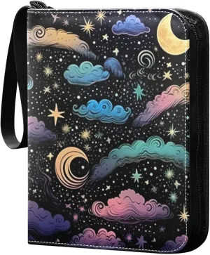 Kigai Colorful Clouds Card Binder - 400 Pockets Card Holder with 50 Sleeves, Trading Card Album Folder for Boys Girls