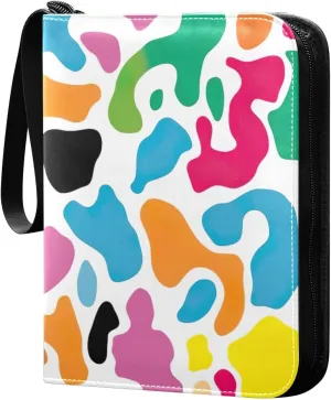 Kigai Colorful Cow Print Card Binder - 400 Pockets Card Holder with 50 Sleeves, Trading Card Album Folder for Boys Girls