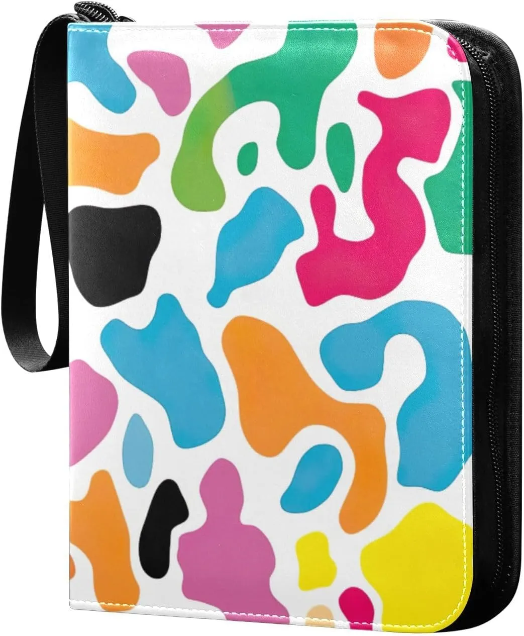 Kigai Colorful Cow Print Card Binder - 400 Pockets Card Holder with 50 Sleeves, Trading Card Album Folder for Boys Girls