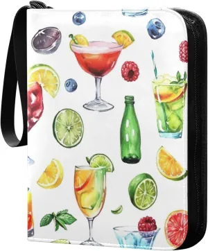Kigai Colorful Drinks Card Binder - 400 Pockets Card Holder with 50 Sleeves, Trading Card Album Folder for Boys Girls