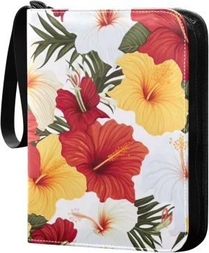 Kigai Colorful Flowers Card Binder - 400 Pockets Card Holder with 50 Sleeves, Trading Card Album Folder for Boys Girls