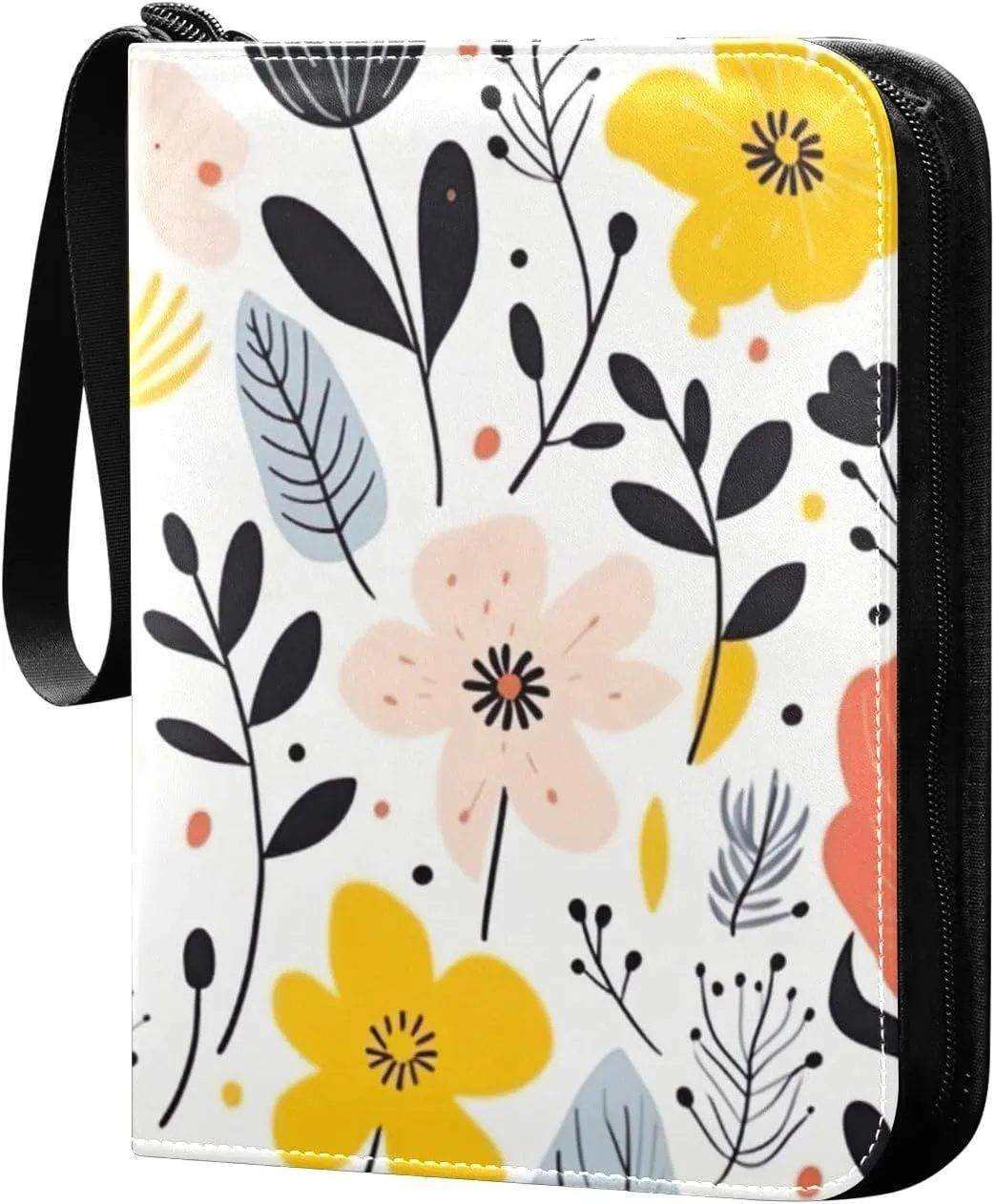 Kigai Colorful Flowers Card Binder - 400 Pockets Card Holder with 50 Sleeves, Trading Card Album Folder for Boys Girls