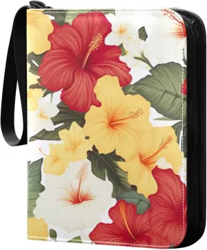 Kigai Colorful Flowers Card Binder - 400 Pockets Card Holder with 50 Sleeves, Trading Card Album Folder for Boys Girls