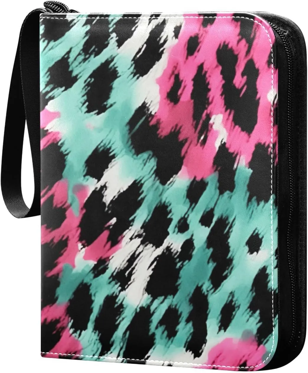 Kigai Colorful Leopard Card Binder - 400 Pockets Card Holder with 50 Sleeves, Trading Card Album Folder for Boys Girls