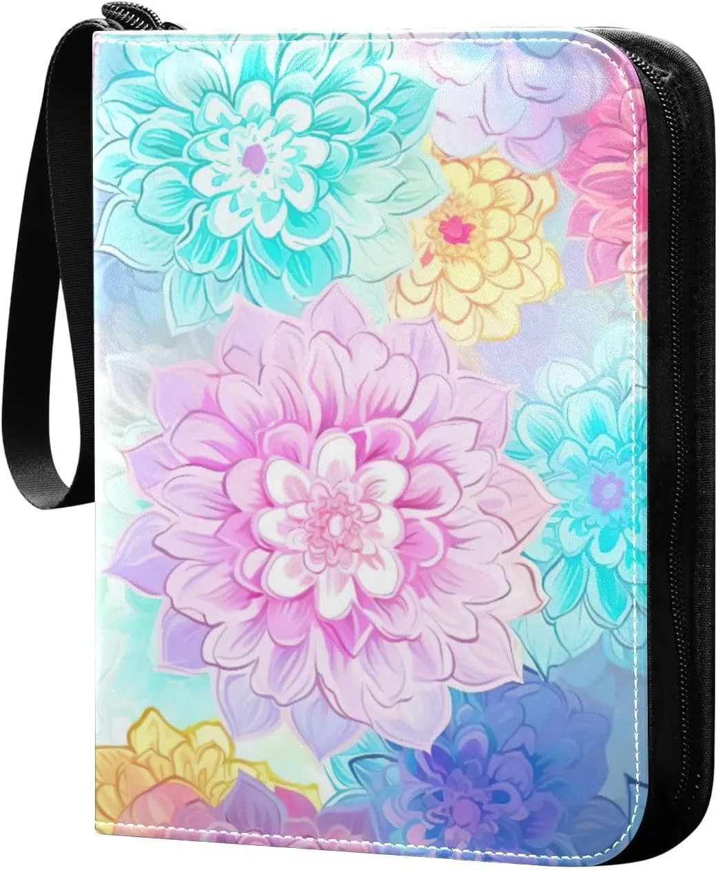 Kigai Colorful Mandala Card Binder - 400 Pockets Card Holder with 50 Sleeves, Trading Card Album Folder for Boys Girls