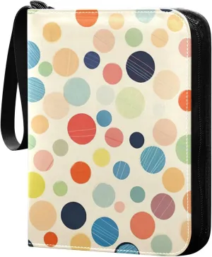 Kigai Colorful Polka Dots Card Binder - 400 Pockets Card Holder with 50 Sleeves, Trading Card Album Folder for Boys Girls