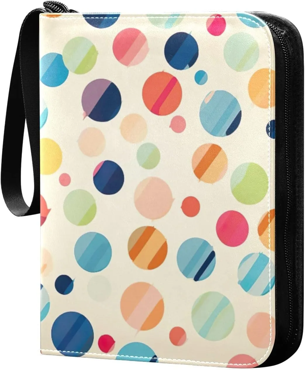 Kigai Colorful Polka Dots Card Binder - 400 Pockets Card Holder with 50 Sleeves, Trading Card Album Folder for Boys Girls