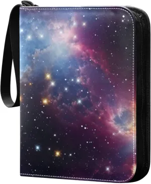 Kigai Colorful Space Star Card Binder - 400 Pockets Card Holder with 50 Sleeves, Trading Card Album Folder for Boys Girls
