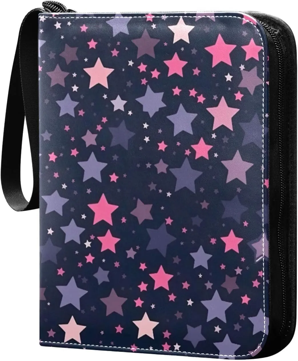 Kigai Colorful Stars Card Binder - 400 Pockets Card Holder with 50 Sleeves, Trading Card Album Folder for Boys Girls