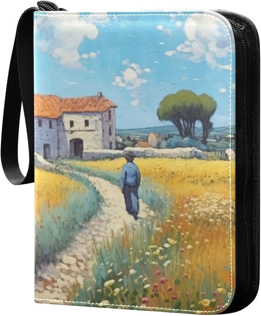 Kigai Farmland Painting Card Binder - 400 Pockets Card Holder with 50 Sleeves, Trading Card Album Folder for Boys Girls