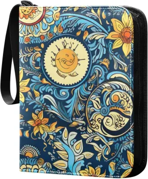 Kigai Oriental Painting Card Binder - 400 Pockets Card Holder with 50 Sleeves, Trading Card Album Folder for Boys Girls