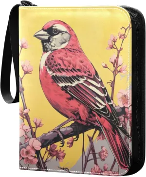 Kigai Painting Bird Card Binder - 400 Pockets Card Holder with 50 Sleeves, Trading Card Album Folder for Boys Girls