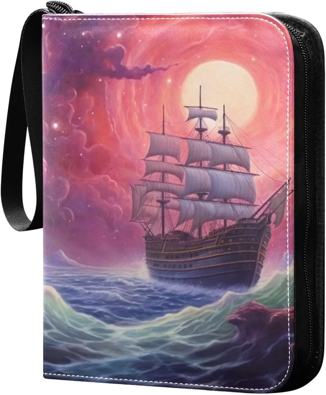 Kigai Ship Painting Card Binder - 400 Pockets Card Holder with 50 Sleeves, Trading Card Album Folder for Boys Girls