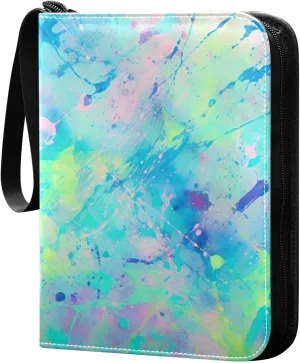 Kigai Splatter Painting Card Binder - 400 Pockets Card Holder with 50 Sleeves, Trading Card Album Folder for Boys Girls