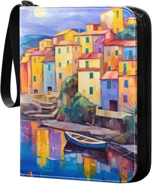 Kigai Village Painting Card Binder - 400 Pockets Card Holder with 50 Sleeves, Trading Card Album Folder for Boys Girls
