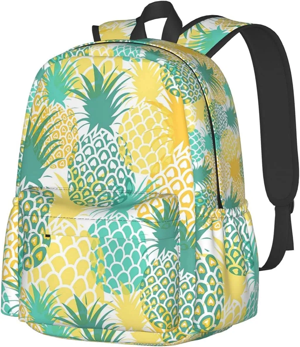 KiuLoam 17 inch Backpack Pineapple Tropical Fruit Laptop Backpack Shoulder Bag School Bookbag Casual Daypack