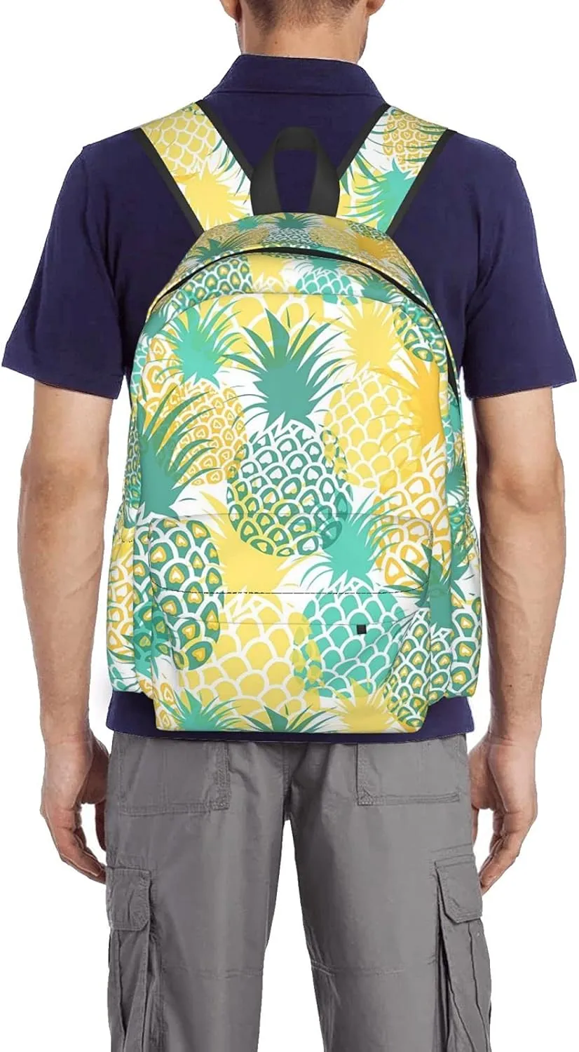 KiuLoam 17 inch Backpack Pineapple Tropical Fruit Laptop Backpack Shoulder Bag School Bookbag Casual Daypack