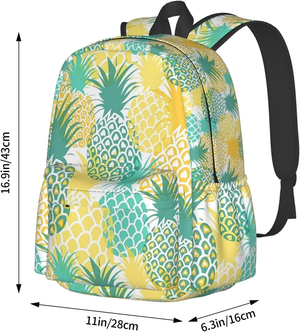 KiuLoam 17 inch Backpack Pineapple Tropical Fruit Laptop Backpack Shoulder Bag School Bookbag Casual Daypack