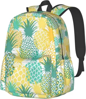 KiuLoam 17 inch Backpack Pineapple Tropical Fruit Laptop Backpack Shoulder Bag School Bookbag Casual Daypack