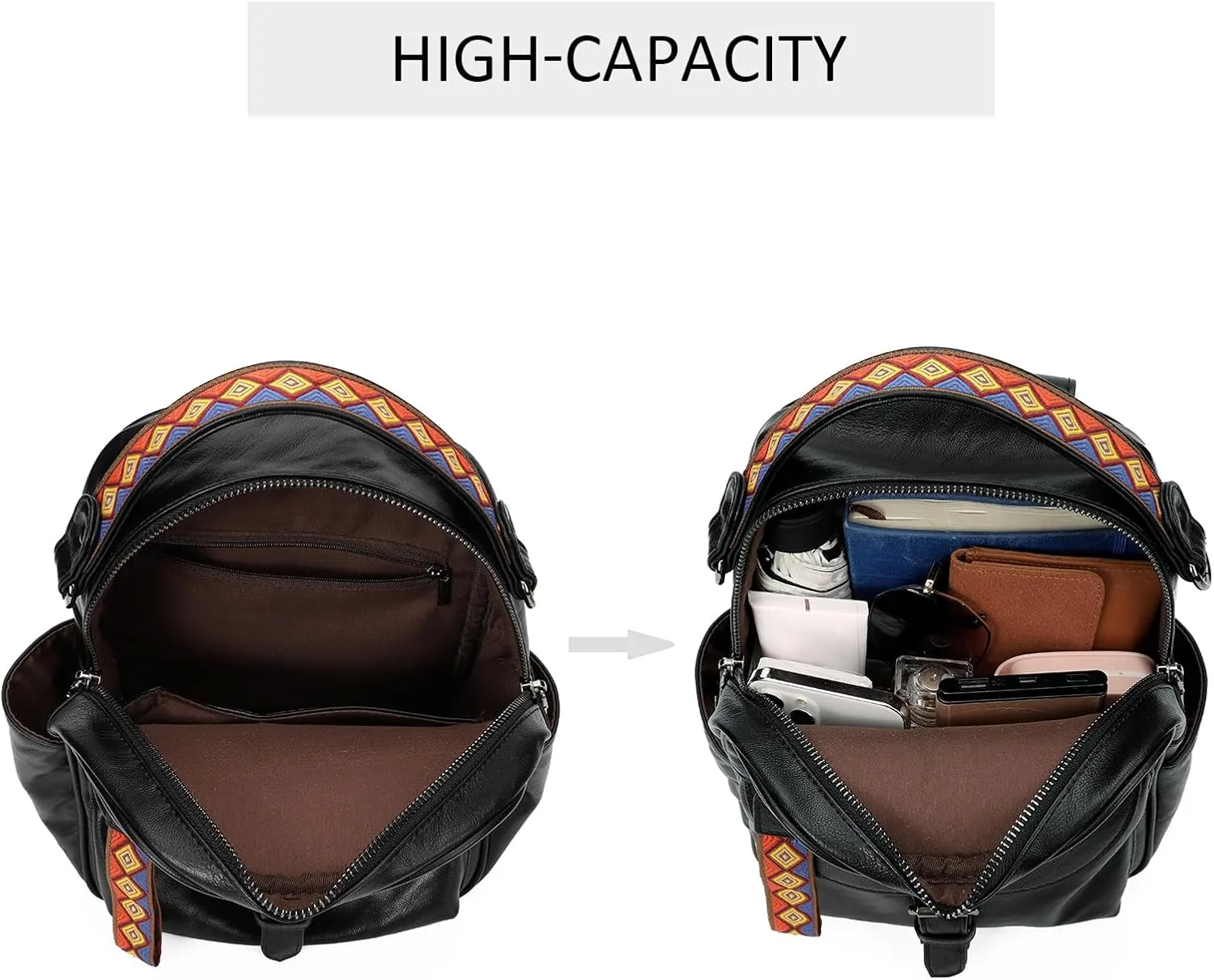 KL928 Small Daypack Backpack Purse for Women Fashion Shoulder Backpack Handbags ladies (Black)
