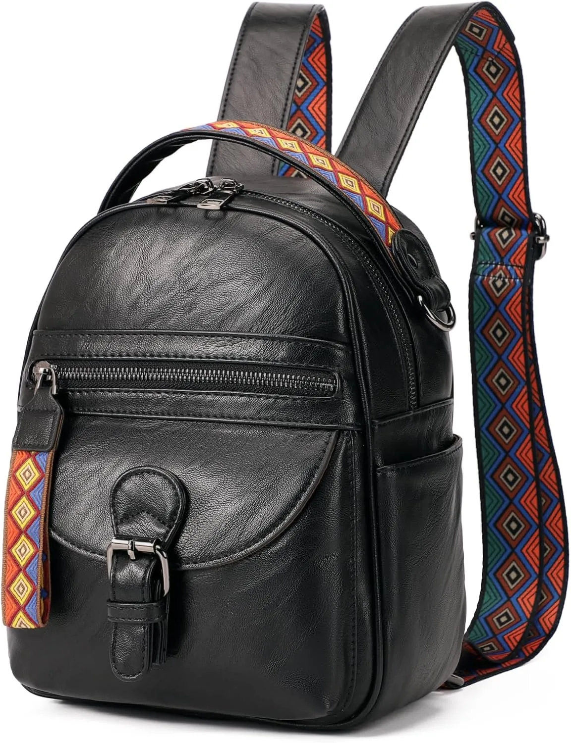 KL928 Small Daypack Backpack Purse for Women Fashion Shoulder Backpack Handbags ladies (Black)