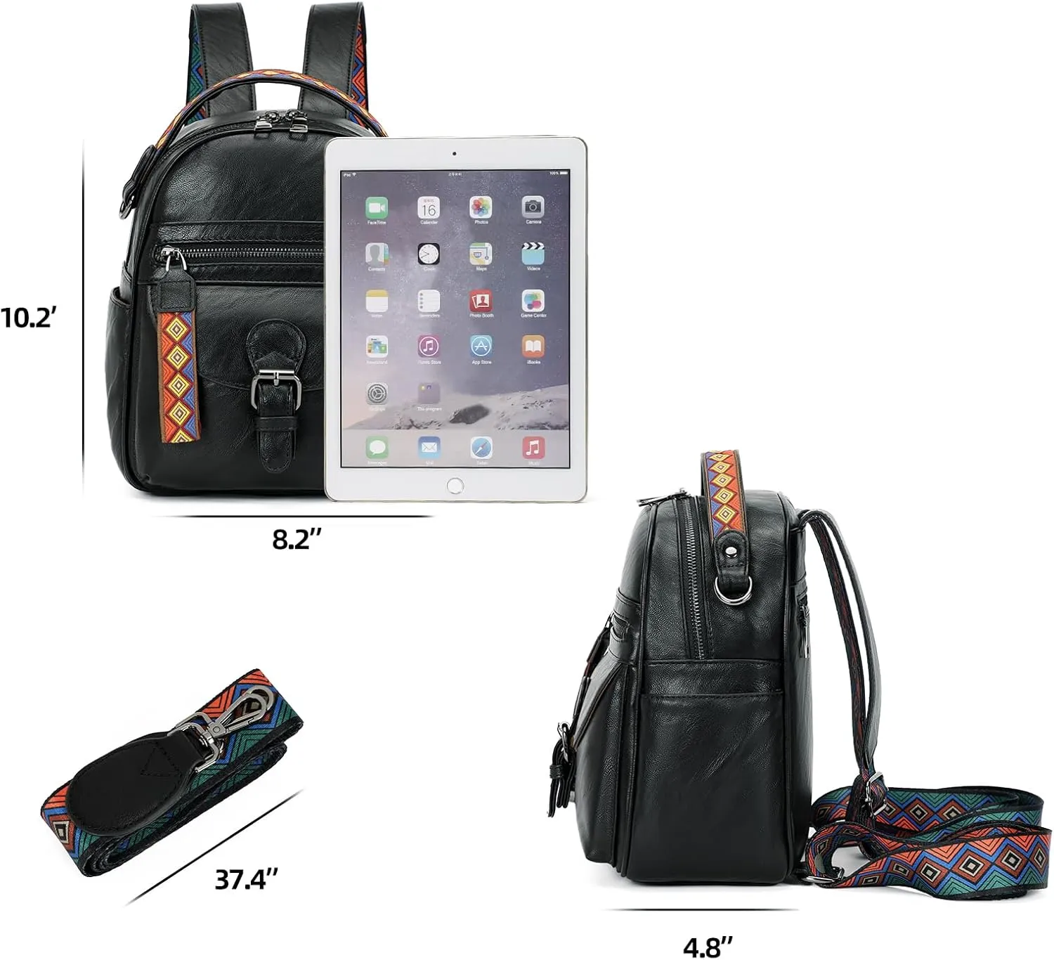 KL928 Small Daypack Backpack Purse for Women Fashion Shoulder Backpack Handbags ladies (Black)