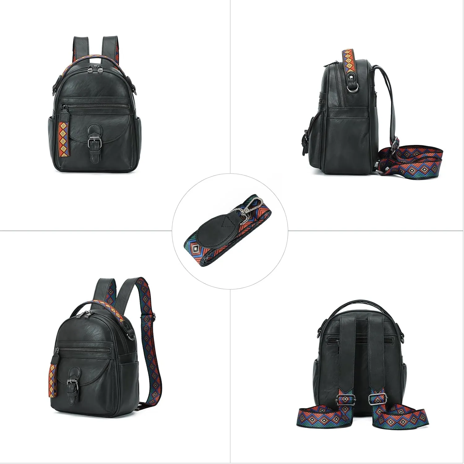 KL928 Small Daypack Backpack Purse for Women Fashion Shoulder Backpack Handbags ladies (Charcoal Gray)