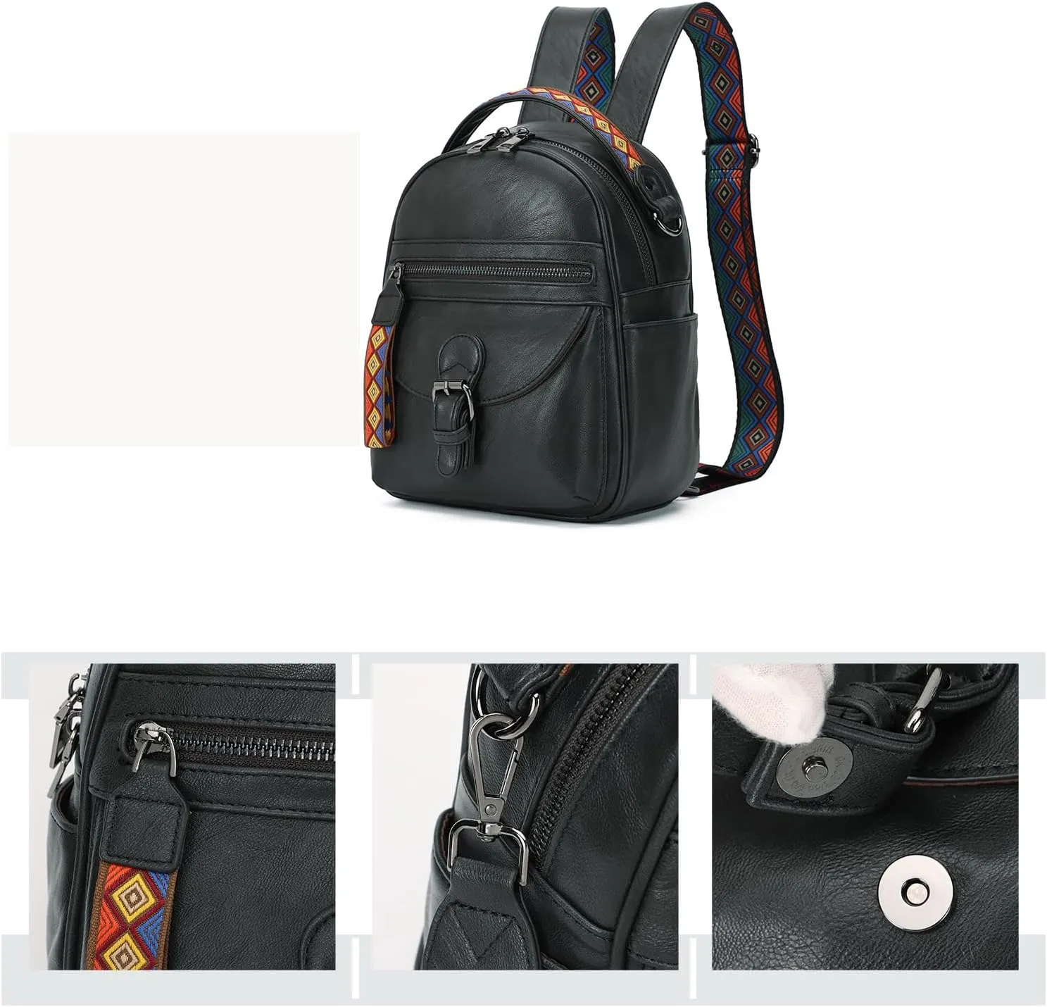 KL928 Small Daypack Backpack Purse for Women Fashion Shoulder Backpack Handbags ladies (Charcoal Gray)