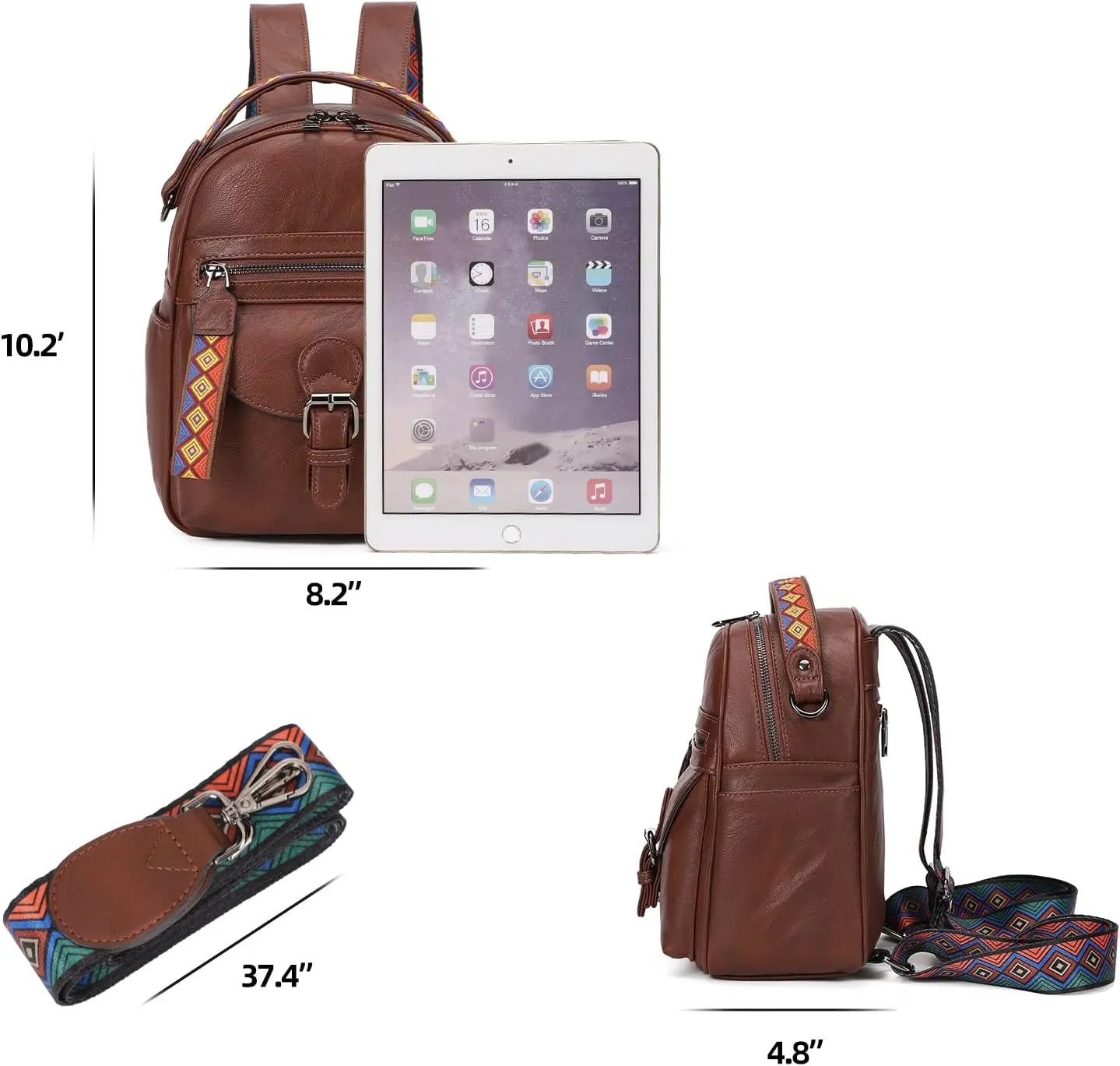 KL928 Small Daypack Backpack Purse for Women Fashion Shoulder Backpack Handbags ladies (Chestnut Brown)
